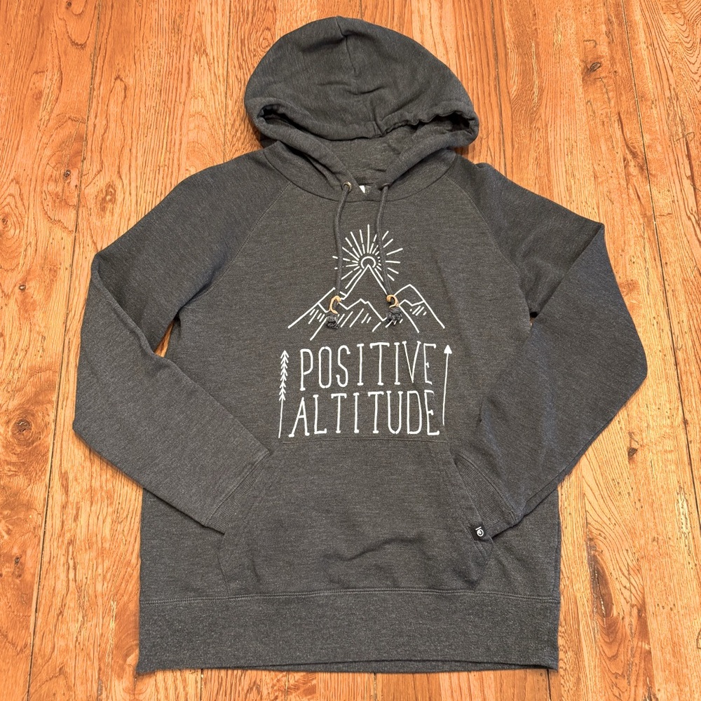 TenTree Positive Altitude Hoodie Womens Size Medium Gray Pullover Sweatshirt